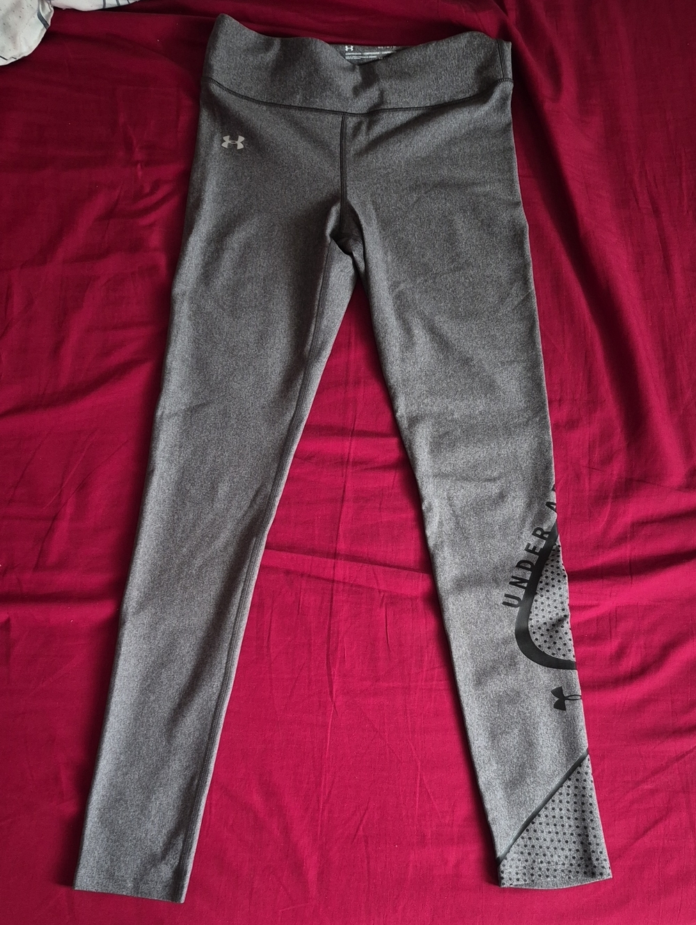 Under Armour Gray Women's Athletic Leggings with Logo Detail - Picture 1 of 2